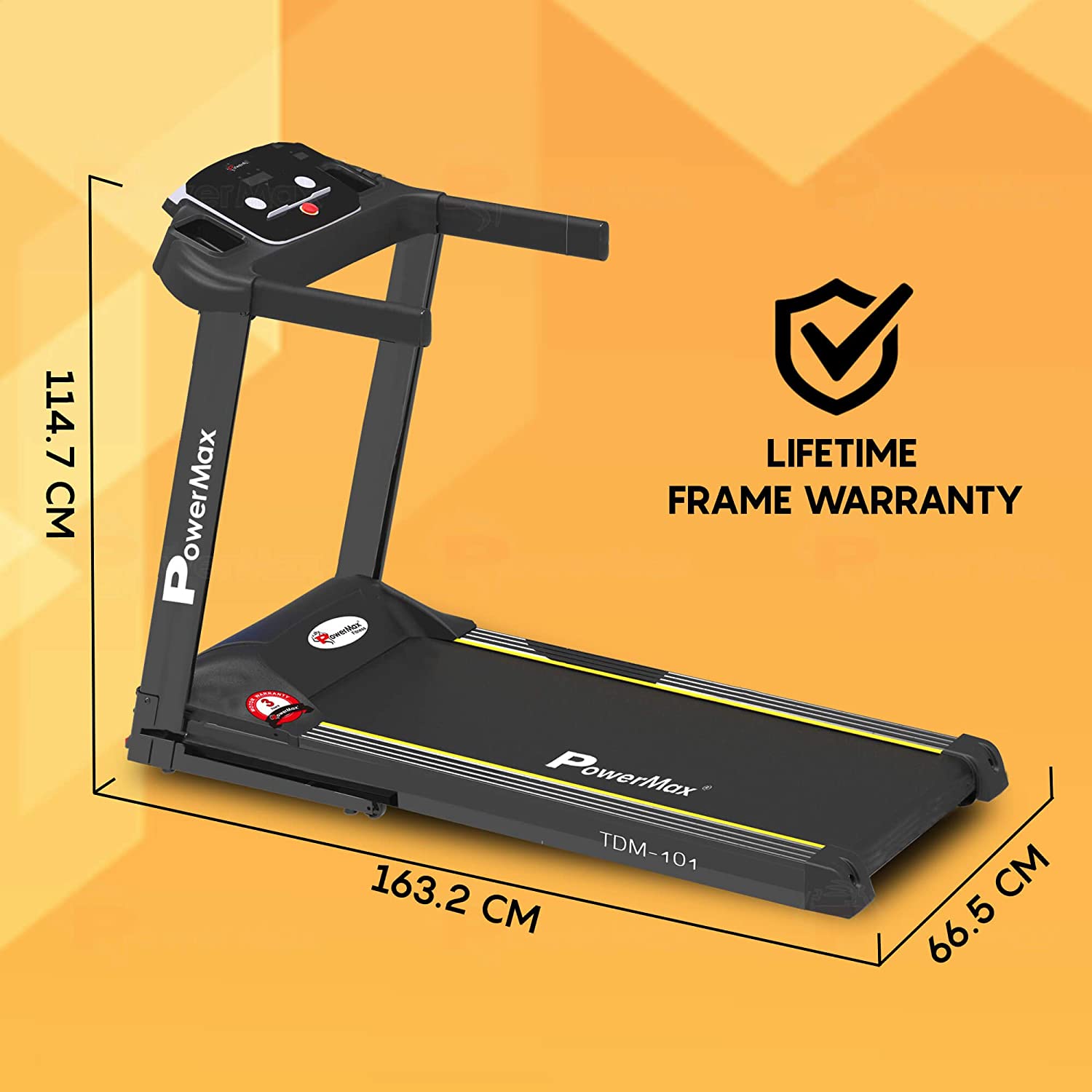 PowerMax Fitness TDM-101 2HP (4HP Peak) - Treadmill Wale